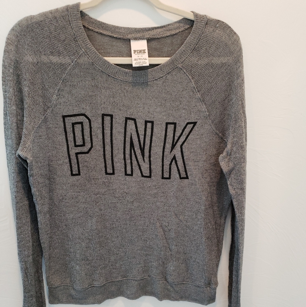 Sweater light weight long sleeve gray